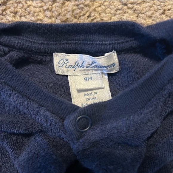 Ralph Lauren Navy Terry One Piece - Picture 2 of 3